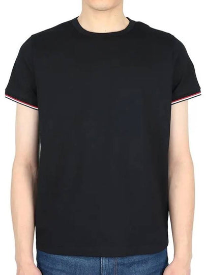 Arm Logo Crew Neck Cotton Short Sleeve T-Shirt Black - MONCLER - BALAAN 2