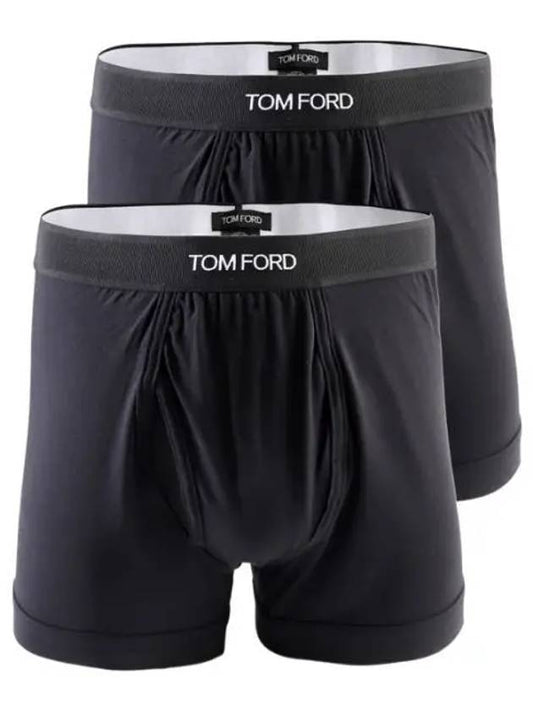 Men's Band Cotton Boxer Briefs 2 Pack Black - TOM FORD - BALAAN 2