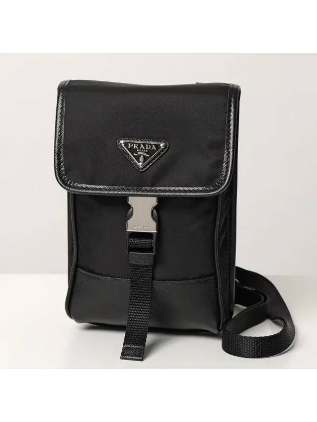 Re-Nylon Saffiano Leather Mini Bag Black - PRADA - BALAAN 2