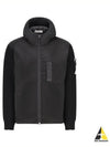 PrimaLoft-TC Knit Nylon Zip Up Hoodie Black - STONE ISLAND - BALAAN 2