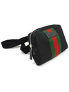 630919 Black Techno Canvas Signature WEB Stripe Hip Sack Belt Bag - GUCCI - BALAAN 3