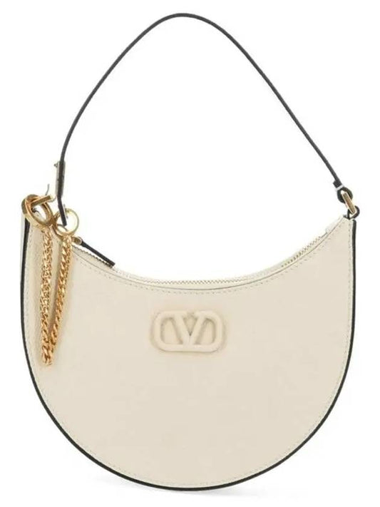 V Logo Classic Leather Chain Shoulder Bag Ivory - VALENTINO - BALAAN 2