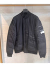 Ghost Piece Stretch Wool Nylon Bomber Jacket Black - STONE ISLAND - BALAAN 3