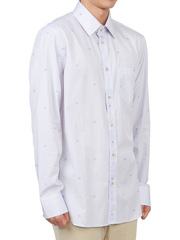 Cotton Long Sleeve Shirt White - GUCCI - BALAAN 4