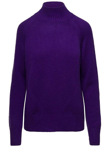 Violet Mockneck Sweater With Ribbed Trim In Cashmere Woman - ALLUDE - BALAAN 1