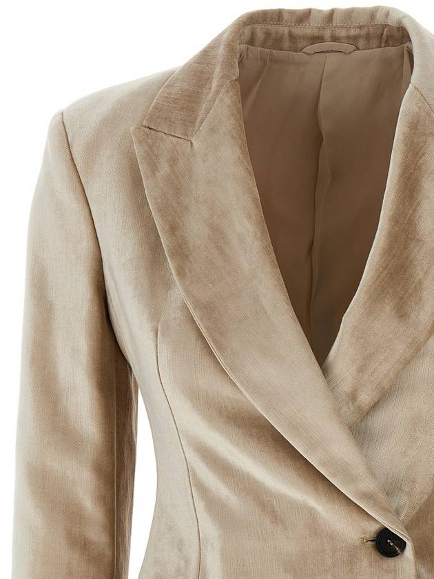 Brunello Cucinelli Double-Breasted Velvet Blazer - BRUNELLO CUCINELLI - BALAAN 3