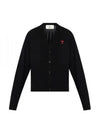 Heart Logo Wool Cardigan Black - AMI - BALAAN 2