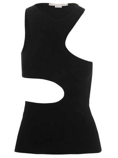 Women's Cut Out Crew Neck Sleeveless Black - STELLA MCCARTNEY - BALAAN 1