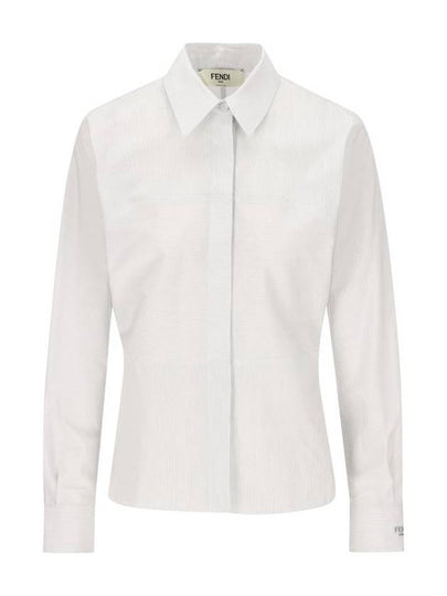 Striped Cotton Shirt White - FENDI - BALAAN 2