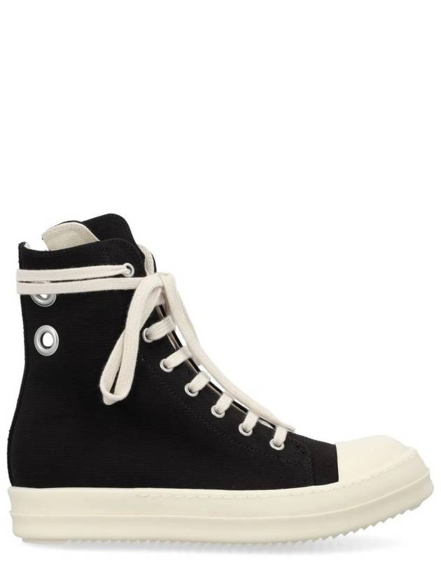 Lido Cotton High Top Sneakers Black - RICK OWENS - BALAAN 7