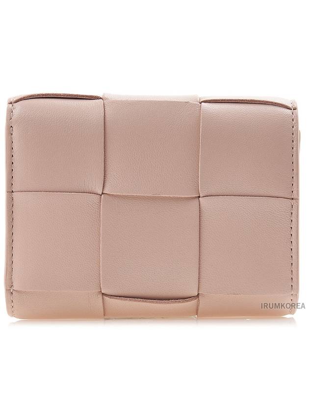 Cassette Tri-Fold Zipper Half Wallet Pink - BOTTEGA VENETA - BALAAN 4