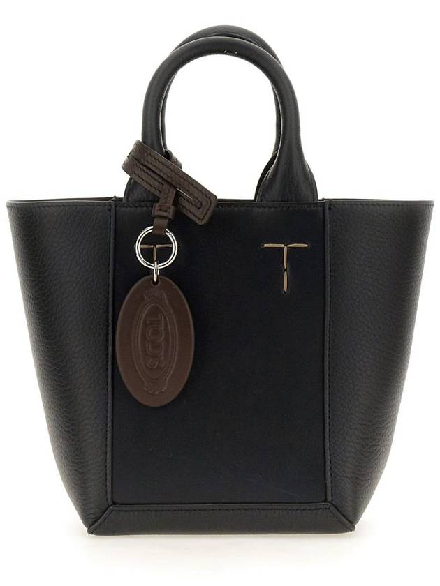 Double Up Leather Tote Bag Black - TOD'S - BALAAN 2