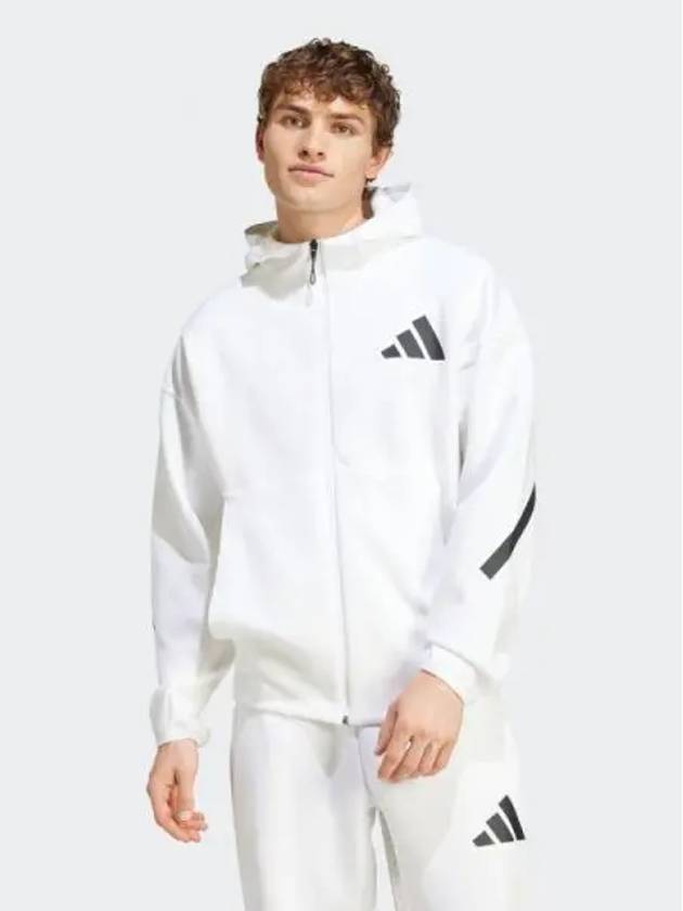 Man Z N E full zip hooded track jacket white - ADIDAS - BALAAN 1