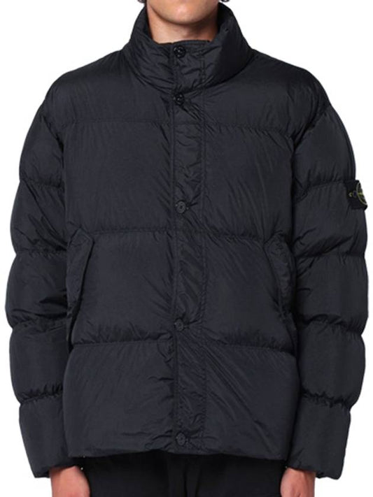 Garment Dyed Crinkle Reps Down Padding Black - STONE ISLAND - BALAAN 2