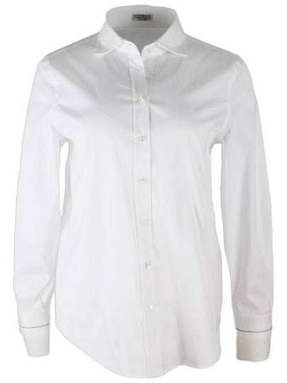 Women's Long Sleeve Shirt White - BRUNELLO CUCINELLI - BALAAN 2