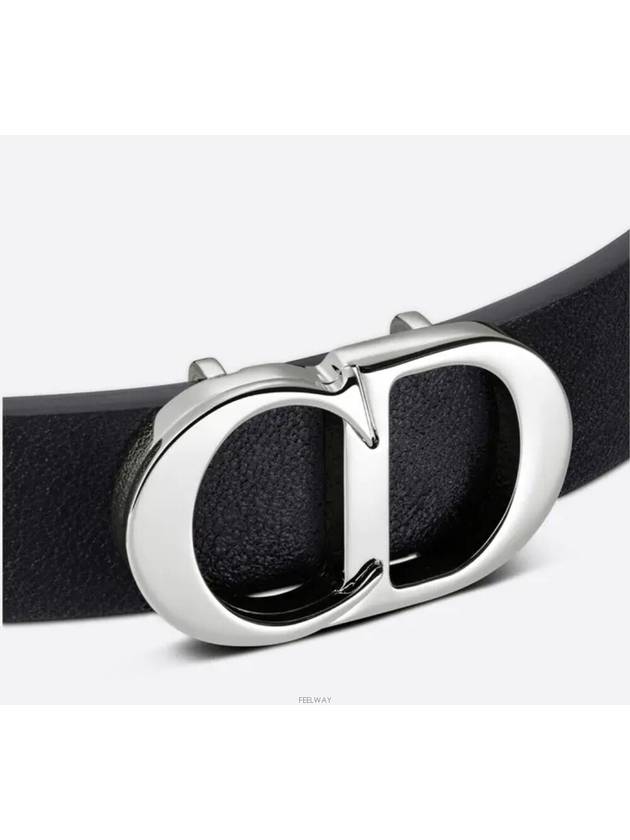 Silver CD Icon Leather Bracelet Black - DIOR - BALAAN 4