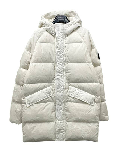 Kids Waffen Patch Hood Down Long Padded Jacket 14 Ivory 791640123 V0093 - STONE ISLAND - BALAAN 2