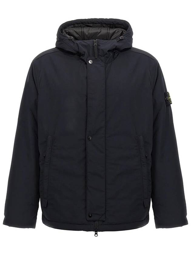 Techno Fabric Hooded Jacket Navy - STONE ISLAND - BALAAN 2