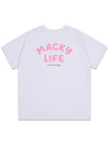 Life Patch Short Sleeve T-Shirt White Pink MCSS24HT7PK - MACKY - BALAAN 3