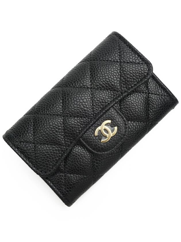 Classic Grained Calfskin Card Wallet Black - CHANEL - BALAAN 3