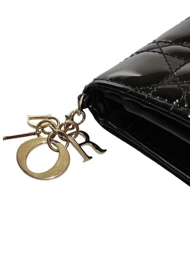 S0178OVRB 900U Black Patent Cannage Half Wallet - DIOR - BALAAN 6