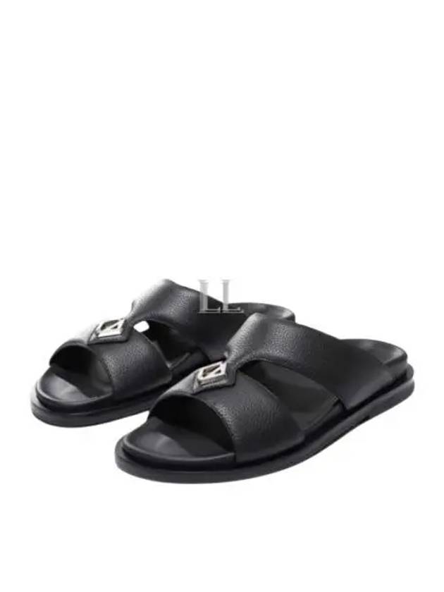 Aqua Grained Calfskin Sandal Black - DIOR - BALAAN 2