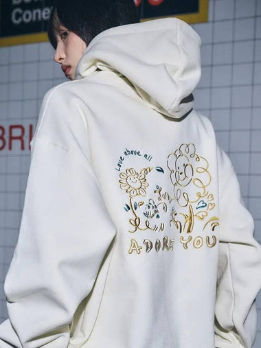 Edo Yu embroidery hoodie cream - CPGN STUDIO - BALAAN 1