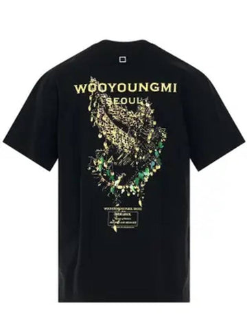 Crown Back Logo Short Sleeve T-Shirt Black - WOOYOUNGMI - BALAAN 1