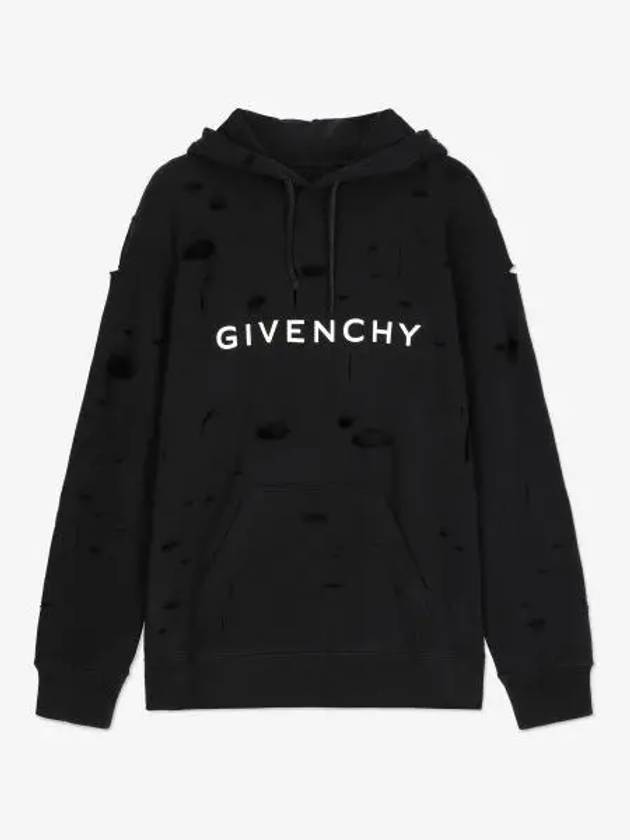 Classic Fit Hole Hoodie Black - GIVENCHY - BALAAN 2