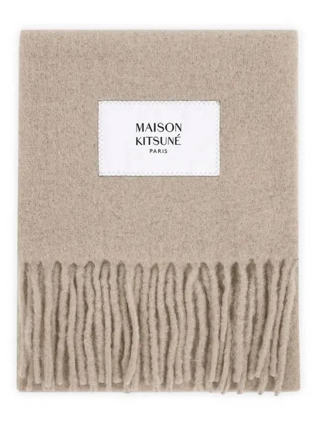 Baby Alpaca Plain Muffler Dark Beige - MAISON KITSUNE - BALAAN 3