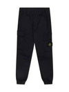 Stretch Cotton Tela Paracadute Cargo Straight Pants Black - STONE ISLAND - BALAAN 2