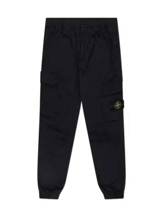 Stretch Cotton Tela Paracadute Cargo Straight Pants Black - STONE ISLAND - BALAAN 2