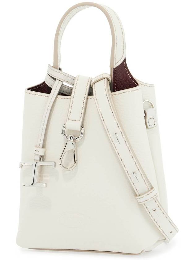 white calf leather crossbody bag with burgundy details - TOD'S - BALAAN 3