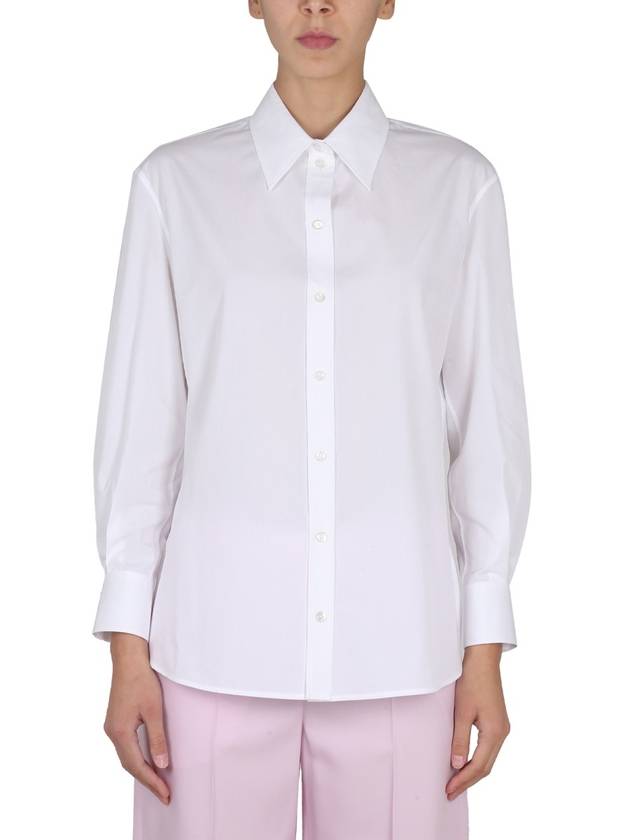 Women's Classic Poplin Long Sleeve Shirt Optic White - ALEXANDER MCQUEEN - BALAAN 2