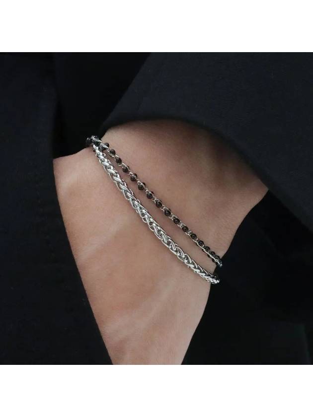 Two Line Beads Surgical Chain Bracelet Silver - BASSCLEF - BALAAN 3