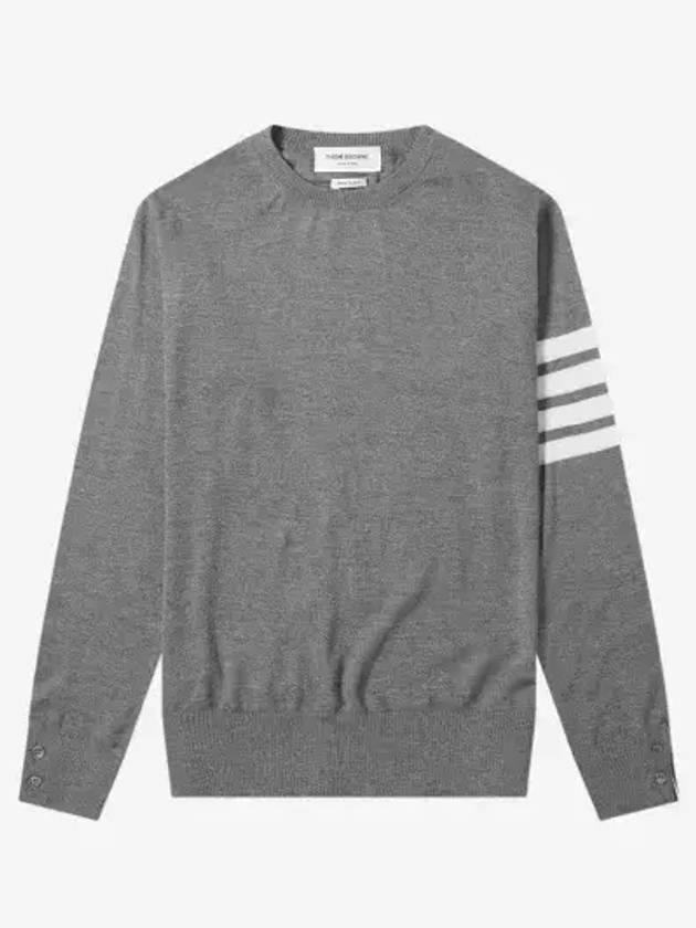 4 Bar Stripe Classic Wool Knit Top Grey - THOM BROWNE - BALAAN 3