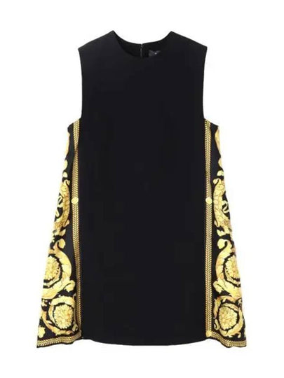 Barocco Panel Shift Short Dress Black - VERSACE - BALAAN 2