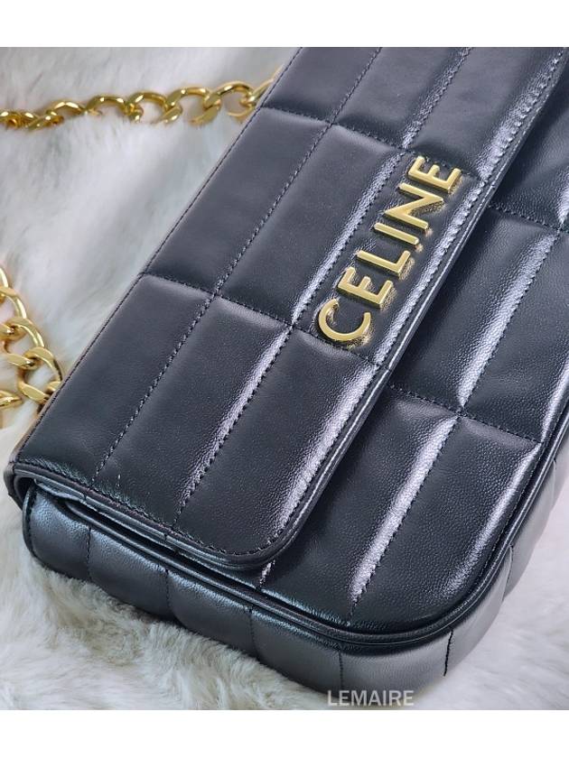 Monochrome Matelasse Chain Shoulder Bag Black - CELINE - BALAAN 4