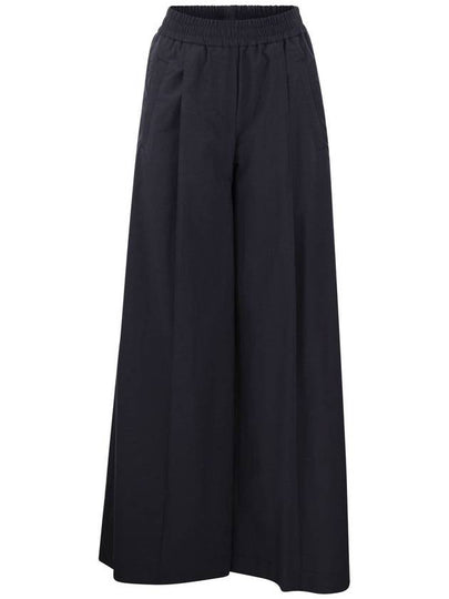 Light Cotton Wide Pants Dark Blue - BRUNELLO CUCINELLI - BALAAN 2