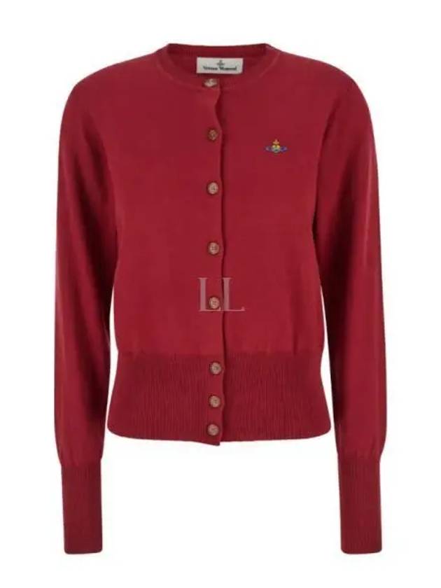 Logo Patch Cardigan Red - VIVIENNE WESTWOOD - BALAAN 2