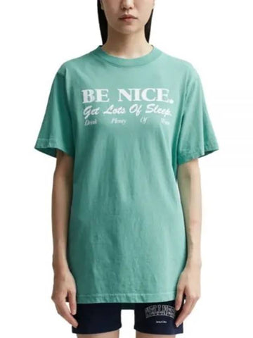 BE NICE T SHIRT FADEDTEALwhite TS858 - SPORTY & RICH - BALAAN 1