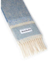 Logo Patch Fringe Muffler Denim Blue - ACNE STUDIOS - BALAAN 4