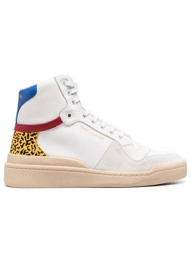 Canvas and Leather High Top Sneakers - SAINT LAURENT - BALAAN 1