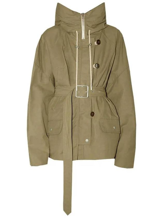 Wax Belted Hooded Jacket Khaki - ACNE STUDIOS - BALAAN 2