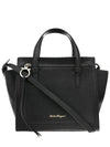 Amy Double Small Tote Bag Black - SALVATORE FERRAGAMO - BALAAN 1