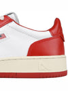 Men's Medalist Low Leather Sneakers White Red - AUTRY - BALAAN 7