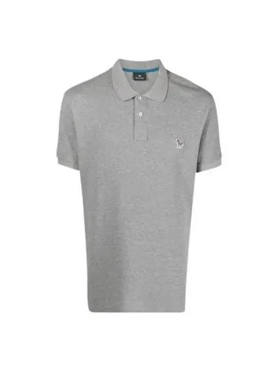 Regular Fit Zebra Logo Short Sleeve Polo Shirt Grey - PAUL SMITH - BALAAN 2