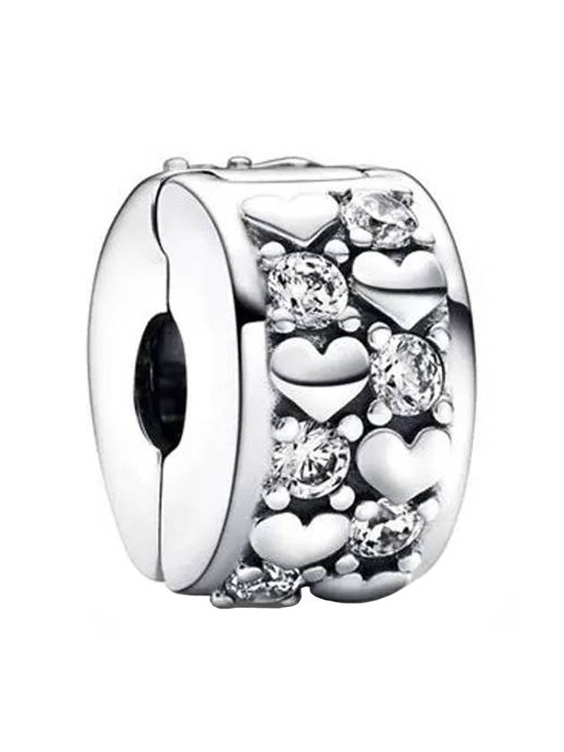 Infinite Hearts Sparkling Clip Charm Silver - PANDORA - BALAAN 1