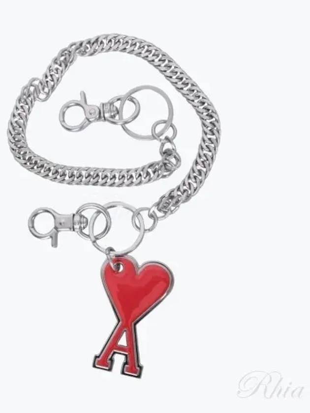 Logo Charm Chain Keyring Red - AMI - BALAAN 2