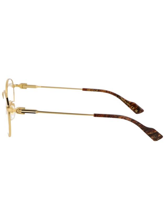 Eyewear Round Metal Eyeglasses Gold Brown - GUCCI - BALAAN 4